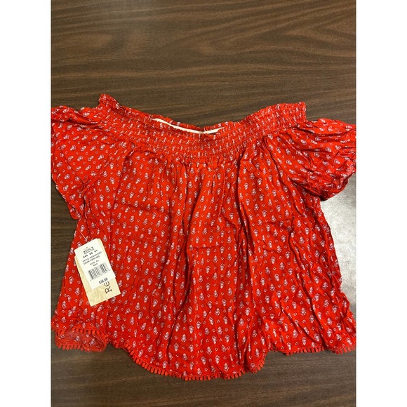 NWT Rewind off the shoulder red floral top sz: XL - Picture 4 of 6